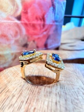 925 STERLING SILVER plated RING CZ!! 7💜